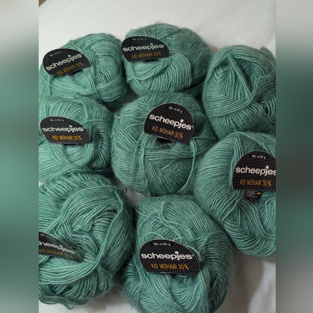 Scheepjes Kid Mohair 30% DK Yarn Green 8 Balls x 50g